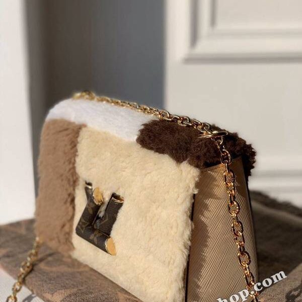 奢侈品a貨原單M55450 Teddy Twist中號手袋身披豐盈羊毛hhlv10485