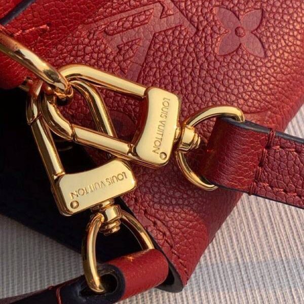 高仿名牌包頂級原單 M45256 胭脂紅 NéoNoé 中號水桶包Monogram Empreinte 壓紋皮革hhlv10545