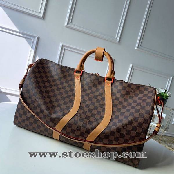 高仿包原單M44474 咖啡格KEEPALL 50 旅行袋(配肩帶)hhlv10580 2 高仿包原單M44474 咖啡格KEEPALL 50 旅行袋(配肩帶)hhlv10580