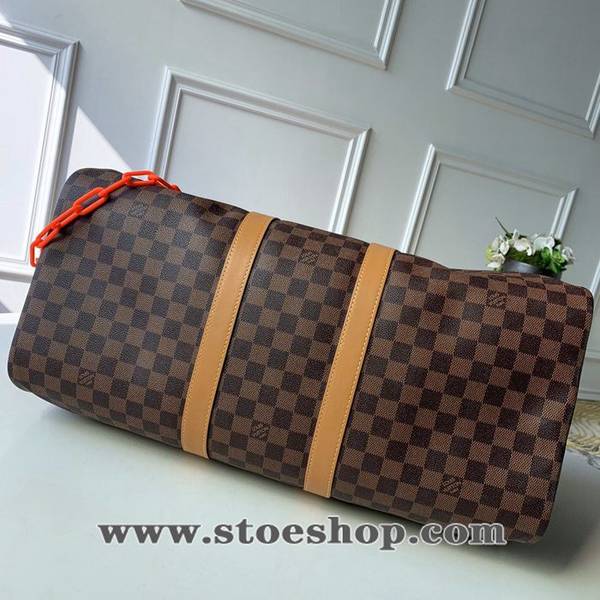 高仿包原單M44474 咖啡格KEEPALL 50 旅行袋(配肩帶)hhlv10580 4 高仿包原單M44474 咖啡格KEEPALL 50 旅行袋(配肩帶)hhlv10580