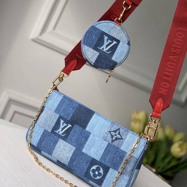 頂級原單lv 【MULTI POCHETTE ACCESSORIES 手袋】三件套藍格M44990 Multi Pochette Accessories 手袋hhlv10588