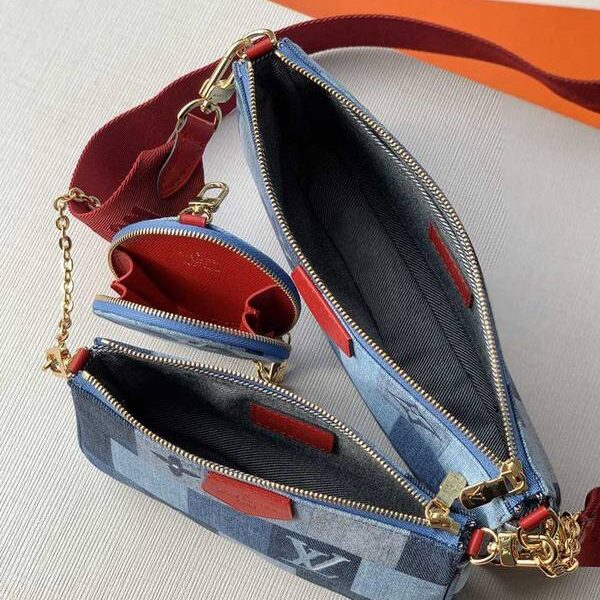 頂級原單lv 【MULTI POCHETTE ACCESSORIES 手袋】三件套藍格M44990 Multi Pochette Accessories 手袋hhlv10588