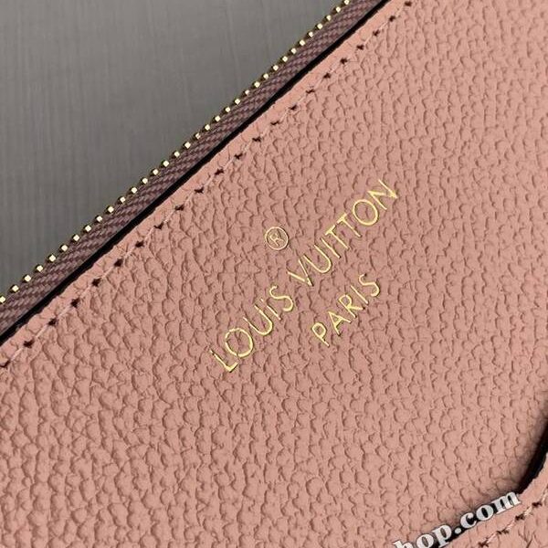 LV 手拿包粉色壓花Monogram Empreinte