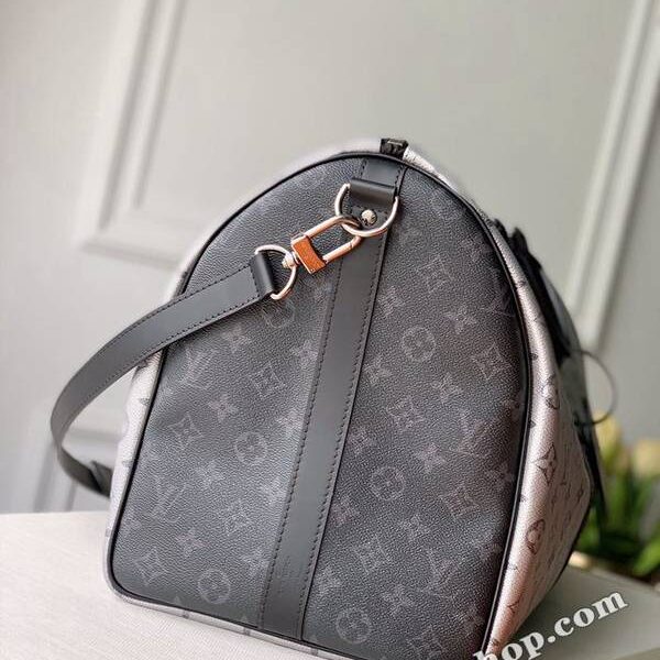 a貨原單 M43818 銀色配黑 KEEPALL 50 旅行袋（配肩帶）Monogram帆布hhlv10908