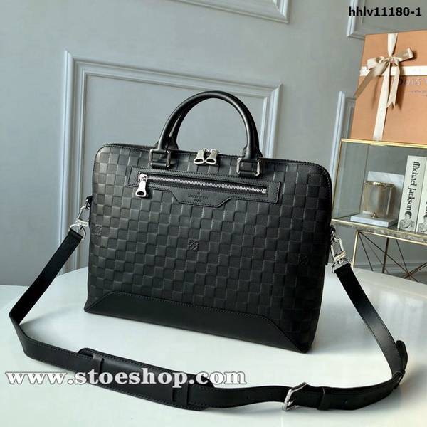 高仿奢侈品頂級原單N41019 Damier Infini格紋皮革Avenue Soft公事包hhlv11180