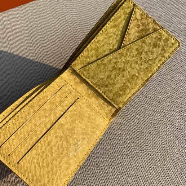高仿精品批發原單N60302黃色 MULTIPLE 錢夾Damier Graphite帆布hhlv11225
