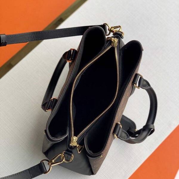 高仿包包批發原單OPEN HANDBAG 手袋 M44898黑小 大44817黑Open Handbag Monogram帆布hhlv11255