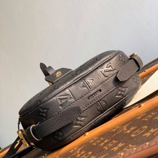 高仿包包批發原單M45167 Nicolas Ghesquiè經典帽盒m52294全皮壓花吊牌圓盒盒子包黑色hhlv11495