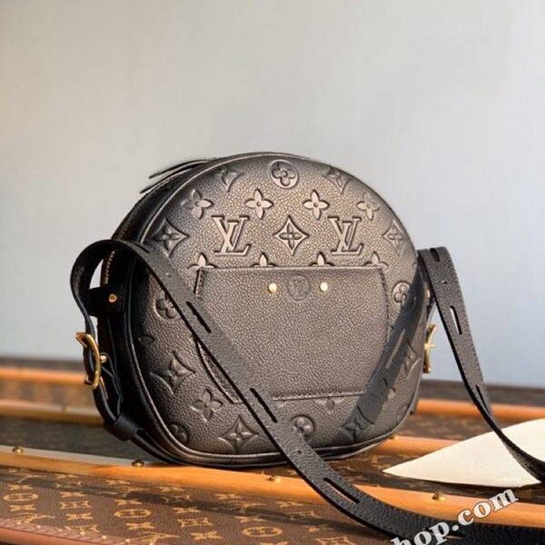 高仿包包批發原單M45167 Nicolas Ghesquiè經典帽盒m52294全皮壓花吊牌圓盒盒子包黑色hhlv11495
