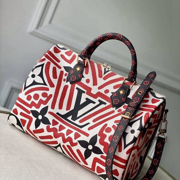 頂級1：1原單M44572 紅絲印SPEEDY BANDOULIèRE 30 手袋hhlv11556