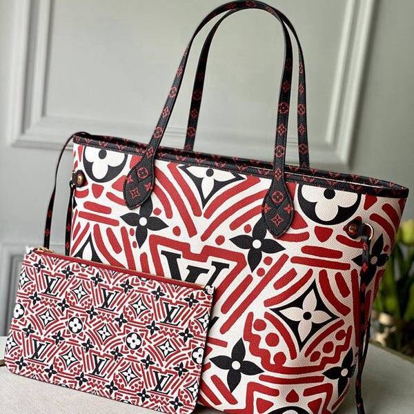 奢侈品原單LOUIS VUITTON 春夏走秀ONTHEGO手袋M44676 紅色 Neverful 中號手袋hhlv11557