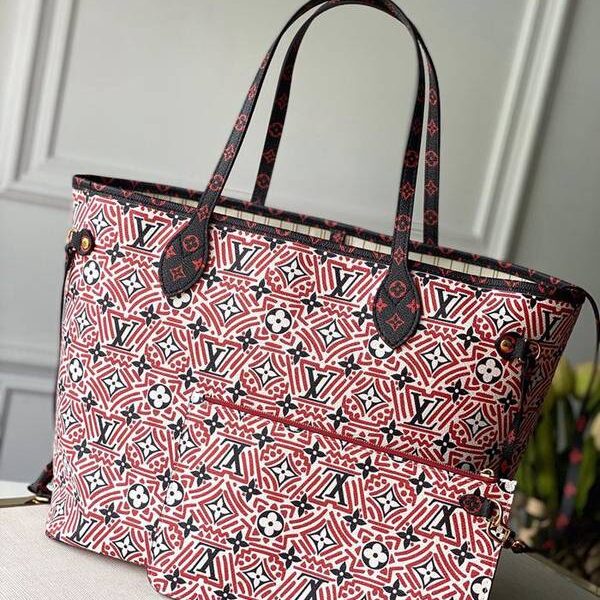 奢侈品原單LOUIS VUITTON 春夏走秀ONTHEGO手袋M44676 紅色 Neverful 中號手袋hhlv11557