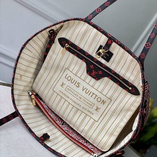 奢侈品原單LOUIS VUITTON 春夏走秀ONTHEGO手袋M44676 紅色 Neverful 中號手袋hhlv11557