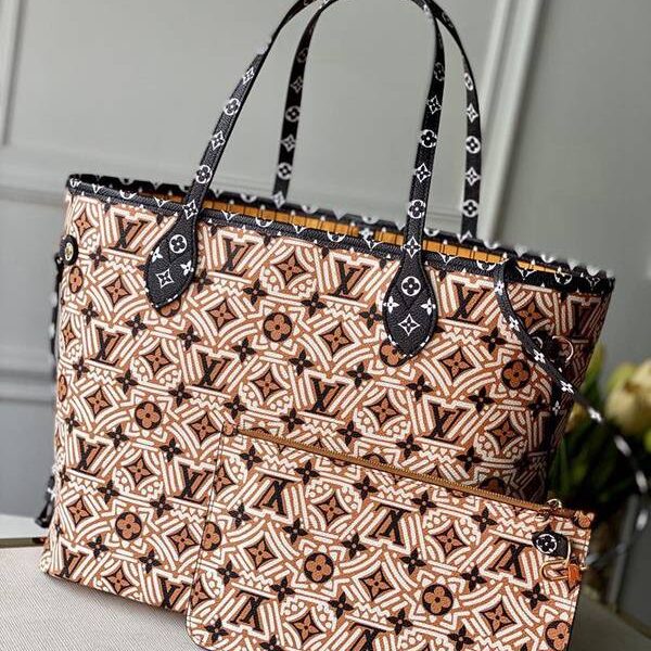 竭誠精品原單LOUIS VUITTON 春夏走秀ONTHEGO手袋M44676 棕色 Neverful 中號手袋hhlv11558