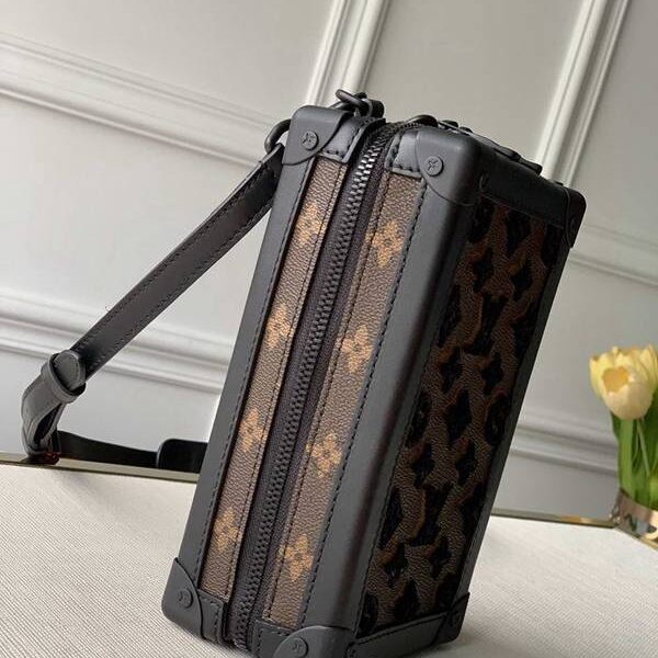 奢侈品1：1原單 M45044 黑色老花植絨刺繡MINI SOFT TRUNK 手袋hhlv11574