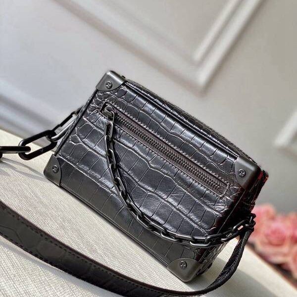頂級高仿原單新款M57702鱷魚紋MINI SOFT TRUNK 手袋Monogram印花hhlv11590