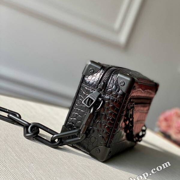 頂級高仿原單新款M57702鱷魚紋MINI SOFT TRUNK 手袋Monogram印花hhlv11590