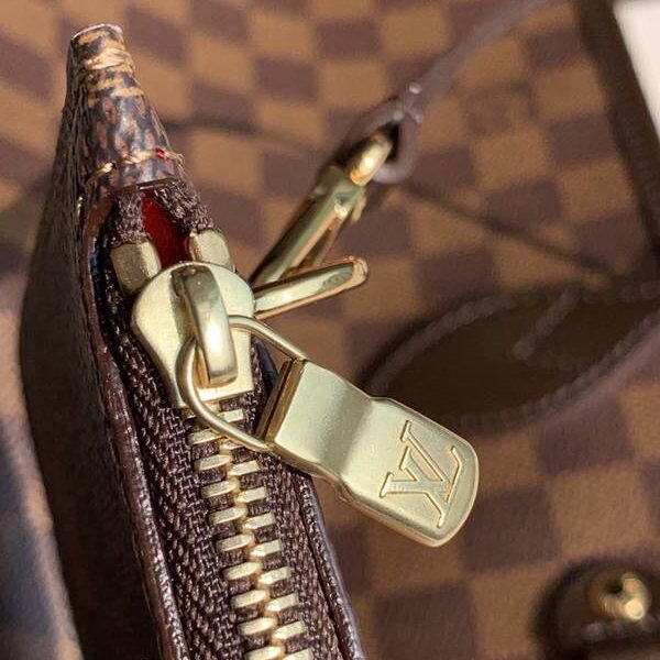 高仿名牌包原單NEVERFULL 小號購物袋N41359紅裏Damier Azur 帆布hhlv11593