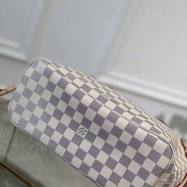 高仿包包批發原單NEVERFULL小號購物袋 N41363粉裏Damier Azur 帆布hhlv11594