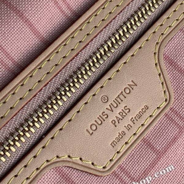 高仿包包批發原單NEVERFULL小號購物袋 N41363粉裏Damier Azur 帆布hhlv11594