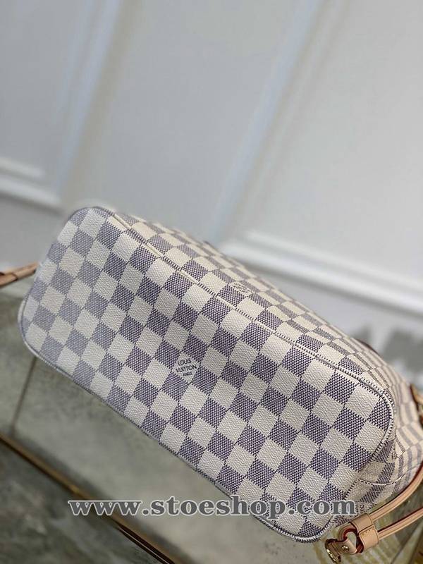 高仿精品批發原單 NEVERFULL 小號購物袋N41362杏裏 Damier Azur 帆布hhlv11595 2 高仿精品批發原單 NEVERFULL 小號購物袋N41362杏裏 Damier Azur 帆布hhlv11595