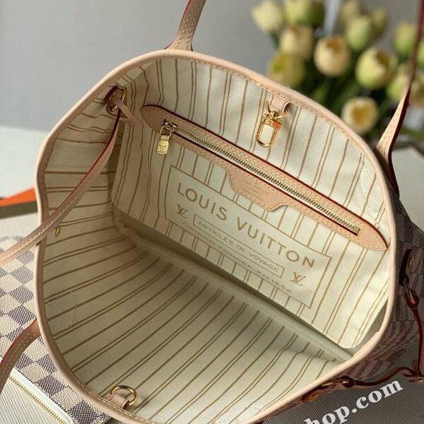 高仿精品批發原單 NEVERFULL 小號購物袋N41362杏裏 Damier Azur 帆布hhlv11595 10 高仿精品批發原單 NEVERFULL 小號購物袋N41362杏裏 Damier Azur 帆布hhlv11595