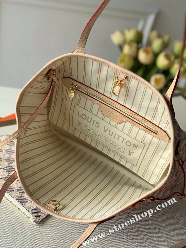 高仿精品批發原單 NEVERFULL 小號購物袋N41362杏裏 Damier Azur 帆布hhlv11595 3 高仿精品批發原單 NEVERFULL 小號購物袋N41362杏裏 Damier Azur 帆布hhlv11595