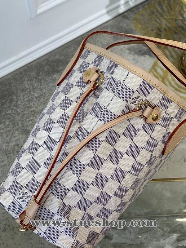 高仿精品批發原單 NEVERFULL 小號購物袋N41362杏裏 Damier Azur 帆布hhlv11595 4 高仿精品批發原單 NEVERFULL 小號購物袋N41362杏裏 Damier Azur 帆布hhlv11595