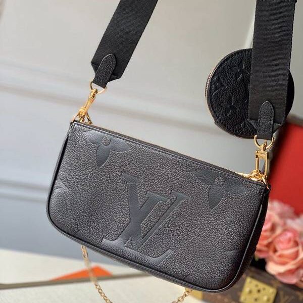 高仿頂級原單 M44813全皮 MULTI POCHETTE ACCESSORIES 手袋全皮壓花三件套手袋Monogram帆布全皮壓大花壓花女士三件套五件套hhlv11634