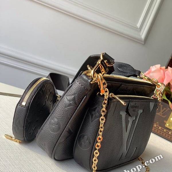 高仿頂級原單 M44813全皮 MULTI POCHETTE ACCESSORIES 手袋全皮壓花三件套手袋Monogram帆布全皮壓大花壓花女士三件套五件套hhlv11634