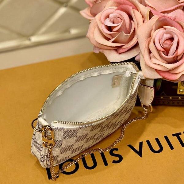 頂級原單lv小手袋 n58010白格MINI POCHETTE ACCESSORIES小提包hhlv11641