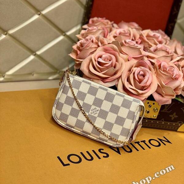 頂級原單lv小手袋 n58010白格MINI POCHETTE ACCESSORIES小提包hhlv11641