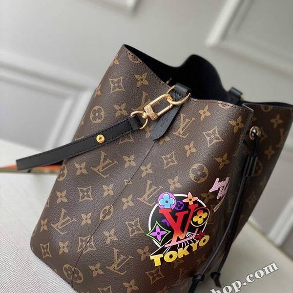 高仿名牌包頂級原単Louis VuittonM44020絲印新潮水桶包Neonoe柔軟Monogram帆布hhlv11675