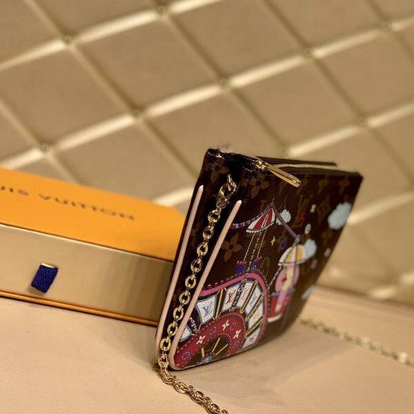 奢侈品1：1原單 M63905 雲朵雙包胎POCHETTE DOUBLE ZIP 鏈條包Damier Ebene 帆布hhlv11687