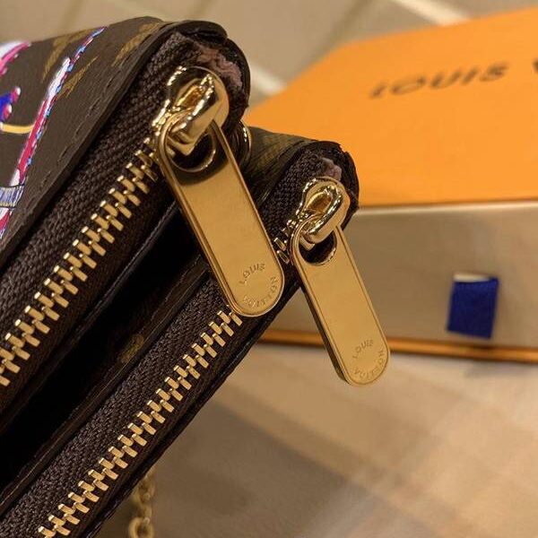 奢侈品1：1原單 M63905 雲朵雙包胎POCHETTE DOUBLE ZIP 鏈條包Damier Ebene 帆布hhlv11687