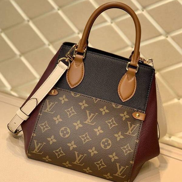 原單頂級原單M45388黑紫Fold Tote 小號手袋Monogram 帆布深染小牛皮hhlv11712