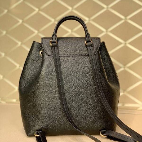 頂級高仿原單M45205黑色 Montsouris 雙肩包Monogram Empreinte 壓紋皮革hhlv11713