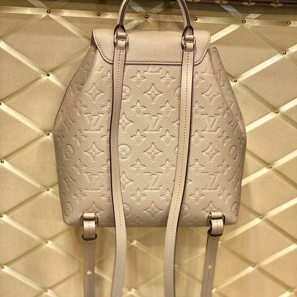 竭誠精品頂級原單M45410灰 Montsouris 雙肩包Monogram Empreinte 壓紋皮革hhlv11716