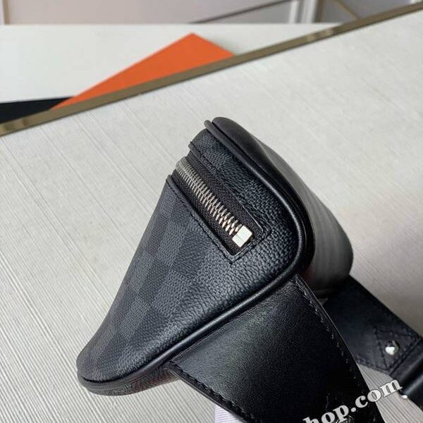 奢侈品1：1頂級原單 N40295黑格絲印CAMPUS 腰包Damier Graphite 塗層帆布hhlv11732