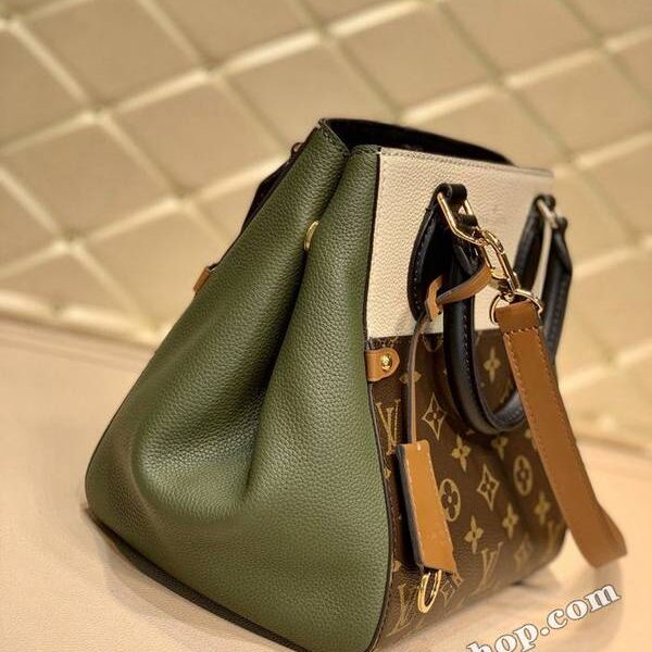高仿頂級原單M45388白綠Fold Tote 小號手袋Monogram 帆布深染小牛皮hhlv11741