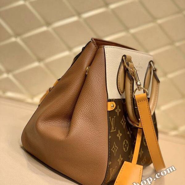 高仿高仿包包批發頂級原單M45388白棕Fold Tote 小號手袋Monogram 帆布深染小牛皮hhlv11746