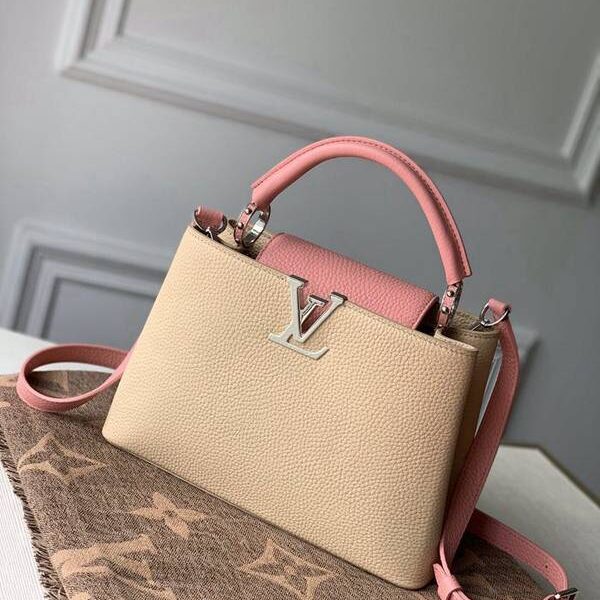 A貨1：1原單  N55910小號Capucines手袋經典粒面Taurillon皮革hhlv11758