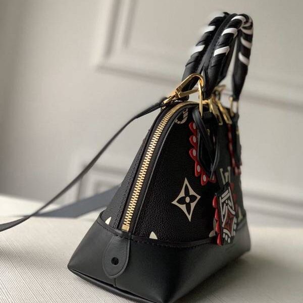 高仿原單 M44829黑色絲印 NEO ALMA Empreinte皮革全皮壓花貝殼包hhlv11765
