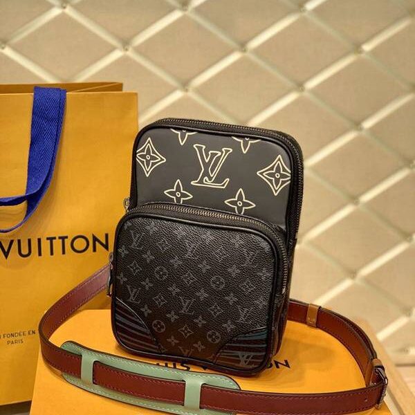高仿包包批發原單 M45439 Virgil Abloh Amazone 單肩包Monogram Eclipse 塗層帆布hhlv11775