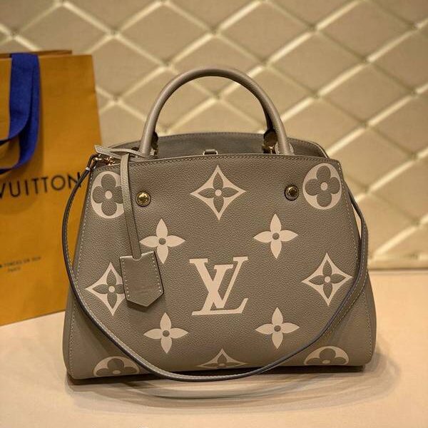 竭誠精品頂級原單M41048 淺咖絲印MONTAIGNE 中號手袋Monogram Empreinte 皮革hhlv11784