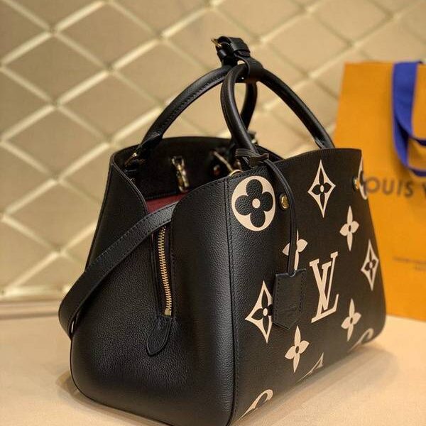 頂級原單頂級原單M41048 黑色絲印MONTAIGNE 中號手袋Monogram Empreinte 皮革hhlv11786