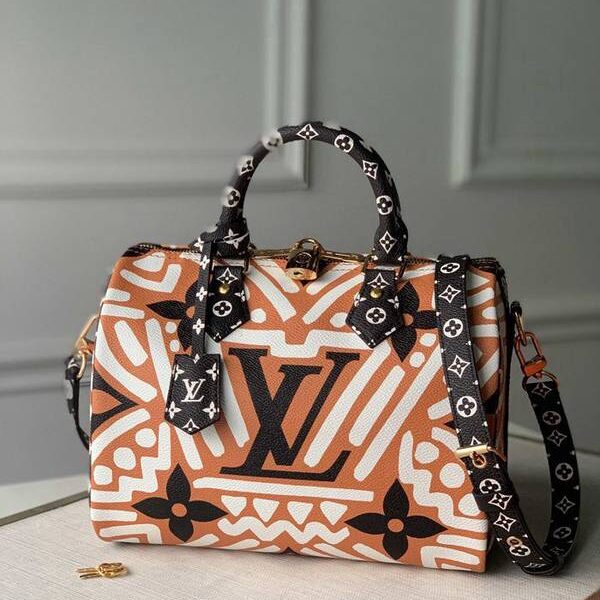 頂級高仿頂級原單 M56588黃色黑字 lv CRAFTY SPEEDY BANDOULIèRE 25 手袋hhlv11830