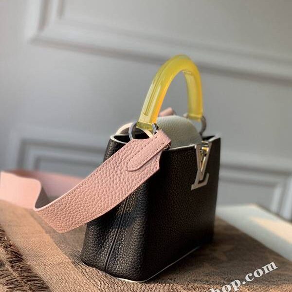 頂級高仿原單 M56072白配黑mini Capucines手袋Taurillon 皮革hhlv11862