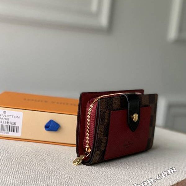 高仿精品原單N60381啡格紫紅 Juliette 錢夾hhlv11883