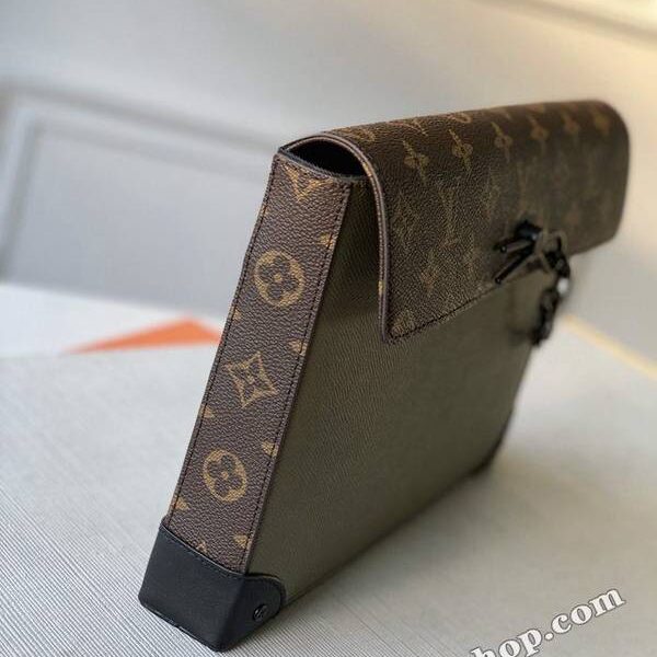高仿包台灣POCHETTE VOYAGE STEAMER 手包 M30583墨綠hhlv11949